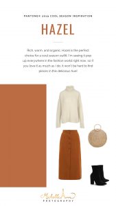 pantone fall color outfit inspiration guide, hazel, orange, burnt orange